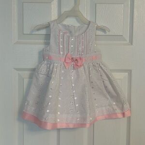 BNWT Bonnie Baby White and Pink Dress